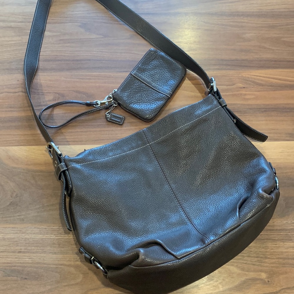 COACH! Chocolate Brown purse, and matching wristlet